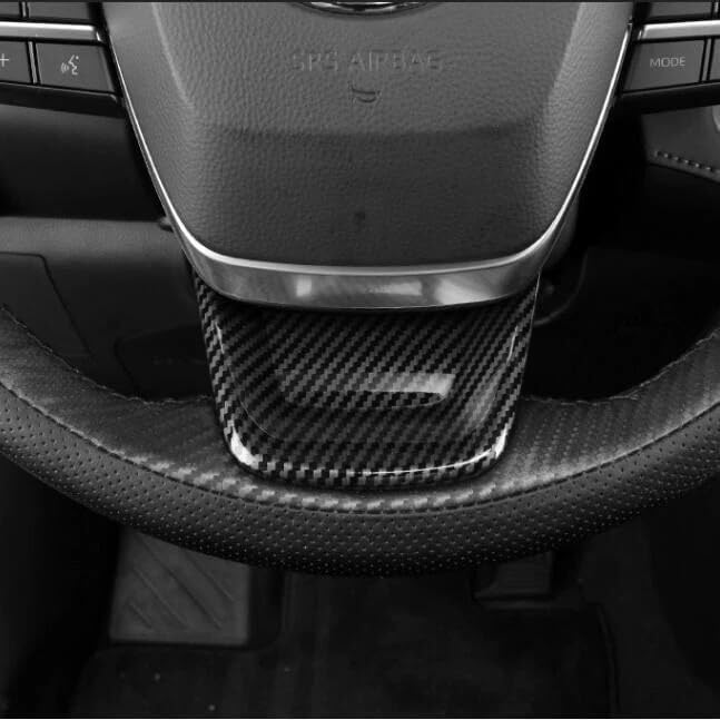 3Pcs Steering Wheel Glitter Ornament Modification Trim Cover Compatible with Toyota Grand Highlander 2024 2025 2026 Fit for 2024-2026 Grand Highlander ABS Accessories(Carbon Fiber)