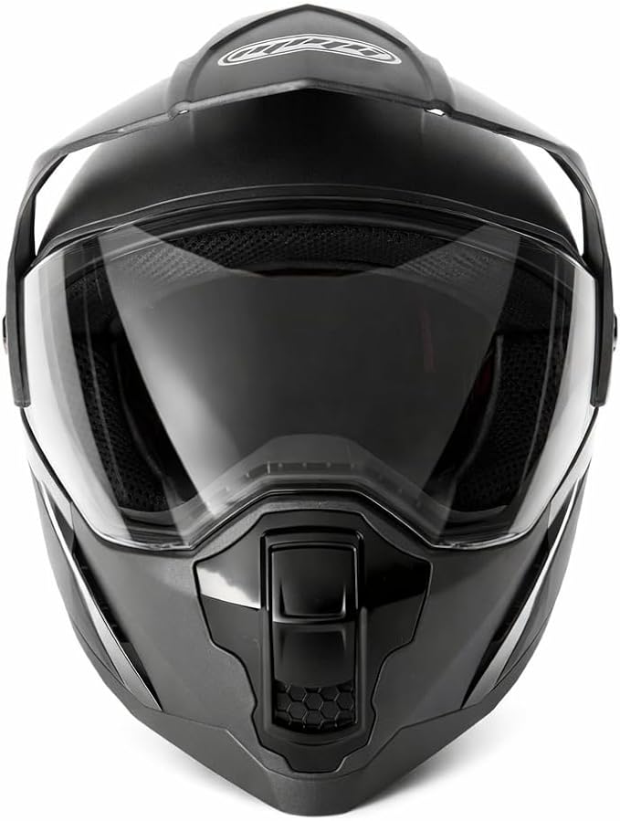 MMG Helmet Dual Sport Off Road Motorcycle Dirt Bike ATV - FlipUp Visor - Model 23 (Medium, Gray Matte)