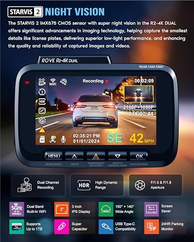 ROVE R2-4K Dual Dash Cam | Hardwire Kit