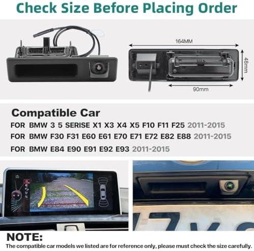 GreenYi AHD Monitor BMW Trunk Camera, 800x480 HD TFT Monitor + AHD 1080P BMW Trunk Camera w/Trajectory Gudeline