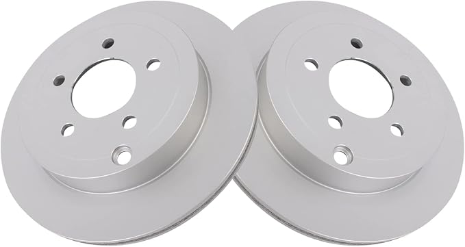 TRQ Rear Brake Rotor Set G Coated Vented Compatible with 2007-2010 Ford Edge 2007-2010 Lincoln MKX