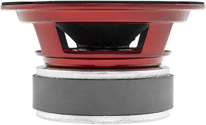 DS18 PRO-X5.4BM Loudspeaker - 5.25", Midrange, Red Aluminum Bullet, 300W Max, 150W RMS, 4 Ohms - Premium Quality Audio Door Speakers for Car or Truck Stereo Sound System (1 Speaker)