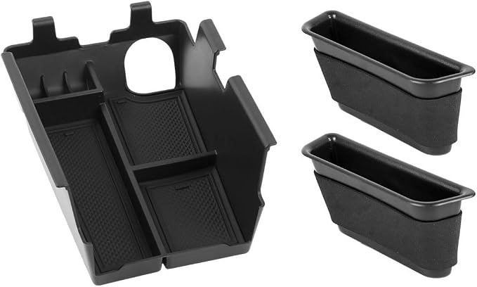 Hoolcar for 2024 2025 2026 Ford Mustang Center Console Organizer Tray for Mustang Armrest Storage Box Insert for EcoBoost/GT/Dark Horse/Premium Door Handle Storage Box + Center Console Tray(2 Pack)