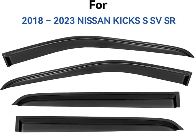 Window Visors Rain Guards for 2018 2019 2020 2021 2022 2023 2024 Nissan Kicks, Out-Channel Window Vent Wind Deflectors Visors Shades for 18-24 Kicks