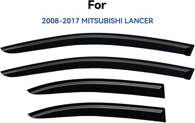Window Visors Rain Guards for 2008-2017 Mitsubishi Lancer, Out-Channel Window Vent Wind Deflectors Visors Shades for 08-17 Mitsubishi Lancer