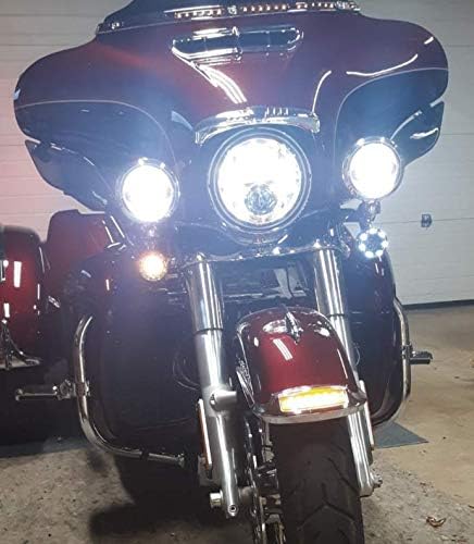 Eagle Lights 2 Inch Bullet Front Infinity Beam LED Turn Signals w/Running Light Ring Covers for Harley Davidson - Chrome / 1157 Base