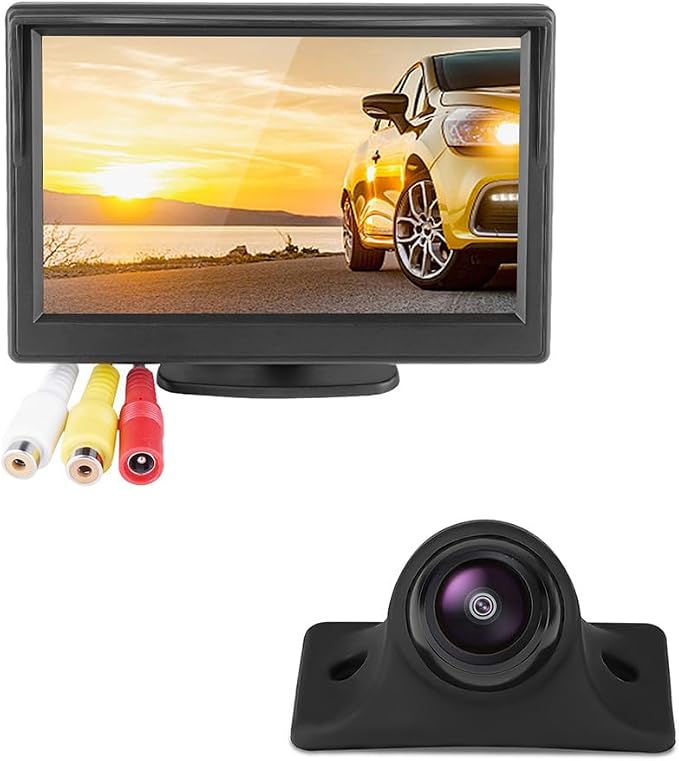 GreenYi AHD Monitor Camera Set, 800x480 HD TFT Monitor + Universal AHD 1080P Rear Front Side View Camera with Trajectory Guideline
