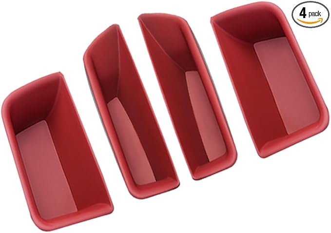 4PCS Door Side Storage Box for Porsche Macan Accessories 2014-2026, Front Rear Car Door Handle Organizer Tray for Phone, Keys, Cards, Macan Car Accessories Interior (Red for Ma-can 2014-2026)