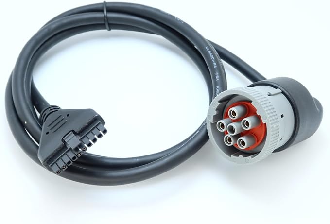 6Pin J1708 Cable for PT30 Device (Black, Male-to-Female, 12V DC, 1m)