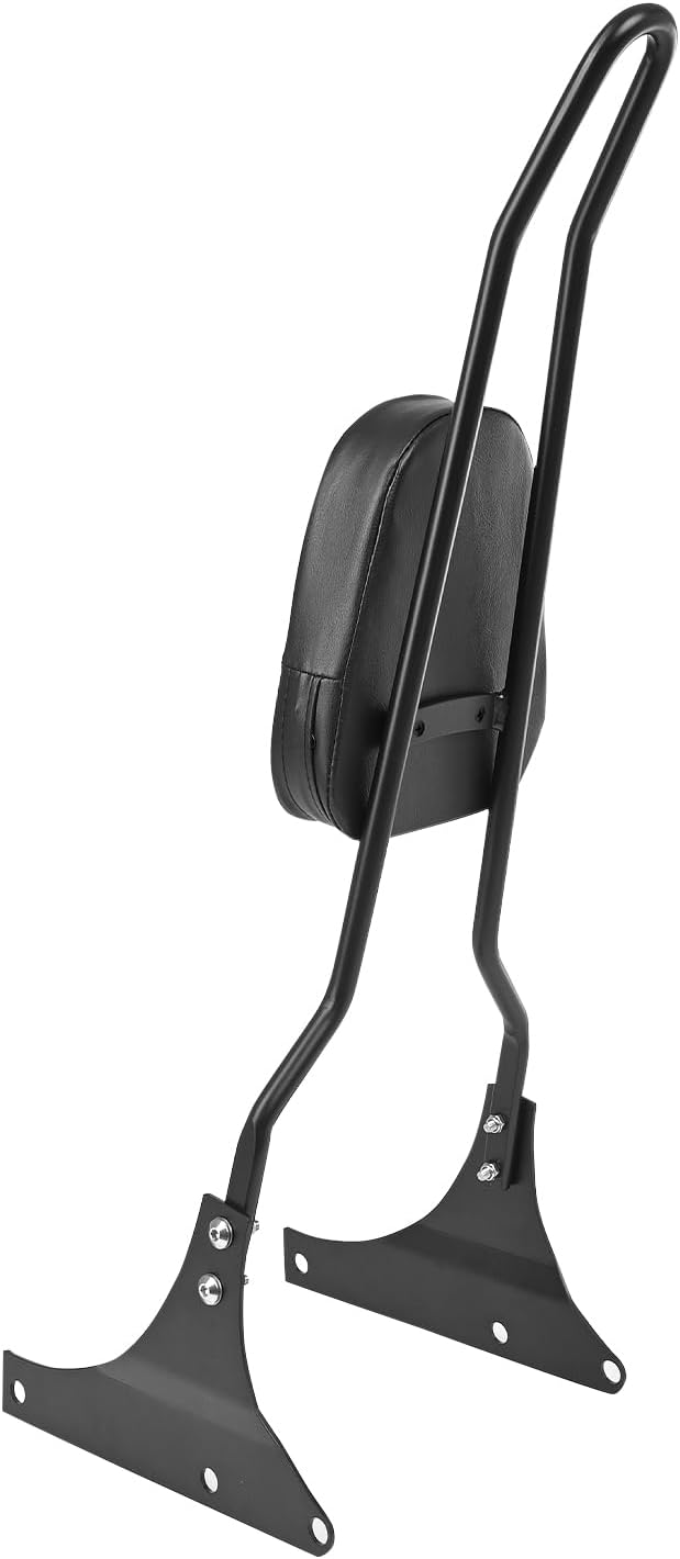 Motorcycle Passenger Sissy Bar Rear Tall Backrest Cushion Pad For Harley Davidson Heritage Softail Custom FXSTC Classic FLSTC Springer FLSTS Fat Boy EFI FLSTF (Black)