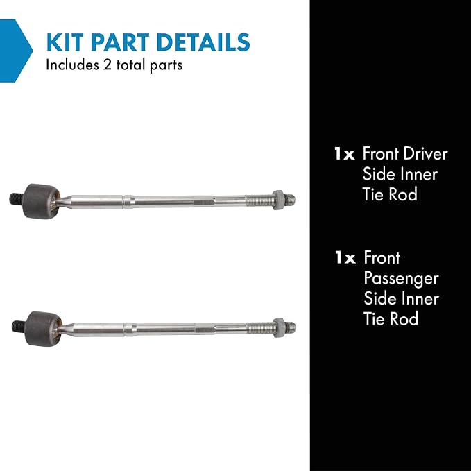TRQ Inner Driver and Passenger Side Tie Rod Set 2 Piece Compatible with 2017-2020 Jeep Compass