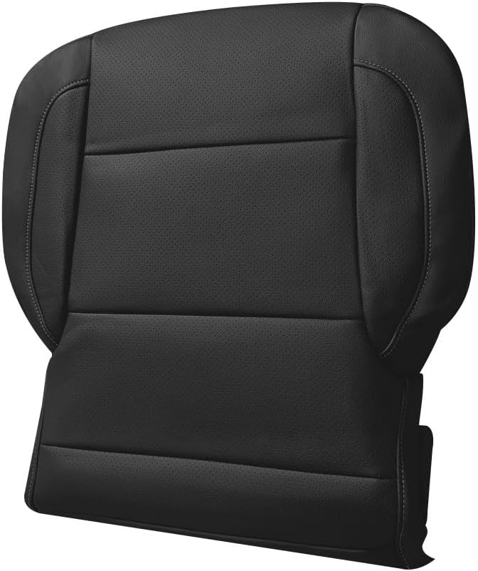 Black Driver Side Bottom Replacement Leather Seat Cover & Foam Cushion Compatible with Chevy Silverado Tahoe Suburban Avalanche GMC Sierra Yukon 2014-2019