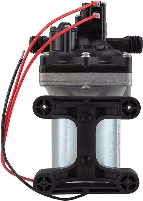 RV Water Pump 4008-101-A65/E65 | 3.0 GPM - 55 PSI | 12V Camper RV Water Pump | On Demand Diaphragm | Quiet & Smooth Operation | Self Priming | Quick Attach Fitting | 1 Pump + 1 Strainer