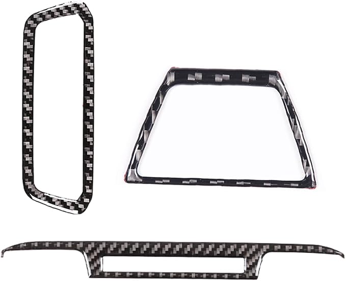 Real Soft Carbon Fiber Car Center Console Headlight Switch Box/Air Conditioning Control Panel/Warning Light Switch Panel Decorative Stickers,for Toyota Supra 2019-2022,3PCS (Black)