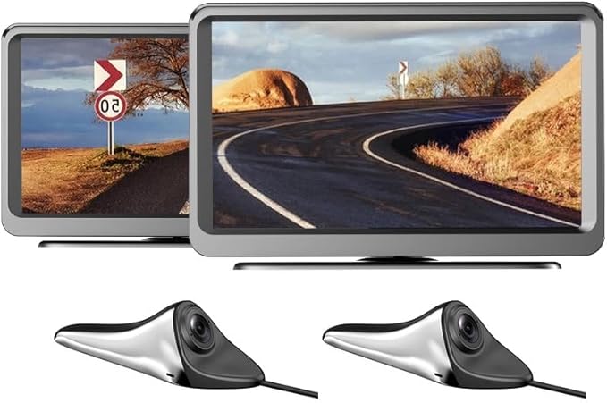 Blind Spot System for Any Car, HD Side View Security Camera, Electronic Blind Spot Rearview Camera with Rotatable Lens, 120 Wide Angle View, Paste Installation, AHD 720/1080P(2, Silver) (2, Silver)