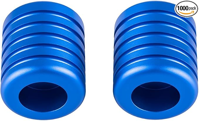 Advanblack CNC Aluminum Motorcycle Frame Sliders – Crash Bar Slider for Harley 1-1/4” Flat Out & Highway Crash Bars/Saddlebag Guards – Red, Gold, Black, Silver – Bolt-On Pair with Screws (Blue CNC)