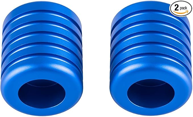 Advanblack ProTek Machined 1.25" Crash Bar Sliders Decorative Wheel Rotatable End For Front Engine Guard Harley Saddlebag Guards (Blue CNC)