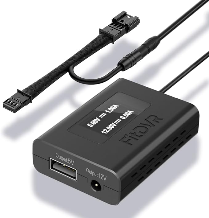 Dash Camera Power Adapter (4-Pin) for BMW E Chassis 2004-2010, 4-pin Connector, LED Display USB Power Source, Easy to Install, 5V 12V Output (D3-046)