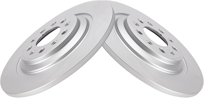 TRQ Rear Brake Rotor Set G Coated Solid Compatible with 2014-2023 Jeep Cherokee