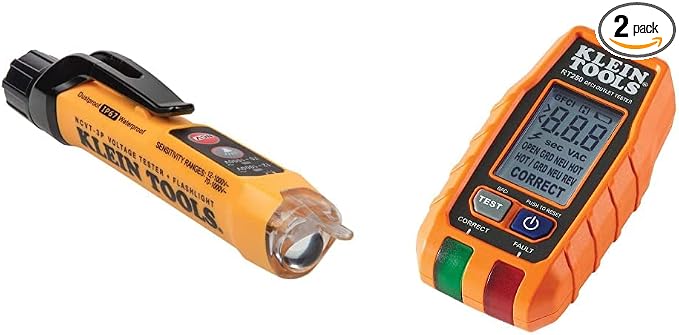 Klein Tools NCVT3P Voltage Tester + RT250 GFCI Outlet Tester Bundle