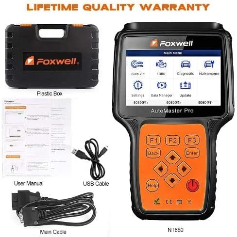 FOXWELL NT680 OBD2 Scanner - All Systems Car Diagnostic Tool for All Makes All Models - Oil Reset, Electronic Parking Brake Reset OBD Scanner Diagnostic Tool