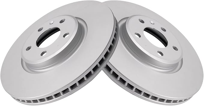 TRQ Front Brake Rotor Set Compatible with 2009-2018 Audi
