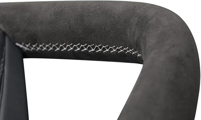 MEWANT Hand Stitch Dark Gray 9002 Athsuede Steering Wheel Cover Wrap for Tesla Model S Yoke 2021-2023 Model X 2021-2023