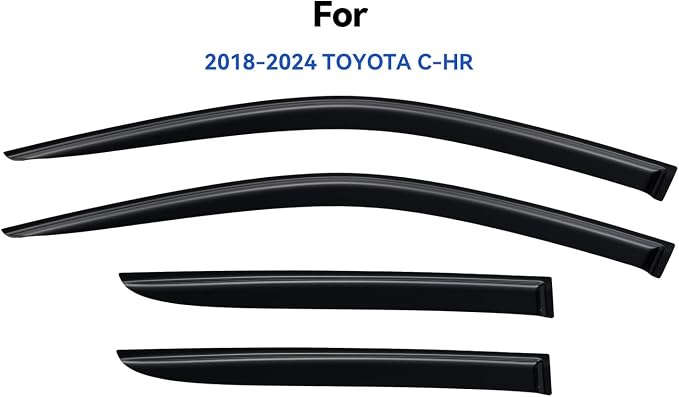 Window Visors Rain Guards for 2018-2024 Toyota CHR/C-HR, Out-Channel Window Vent Wind Deflectors Visors Shades