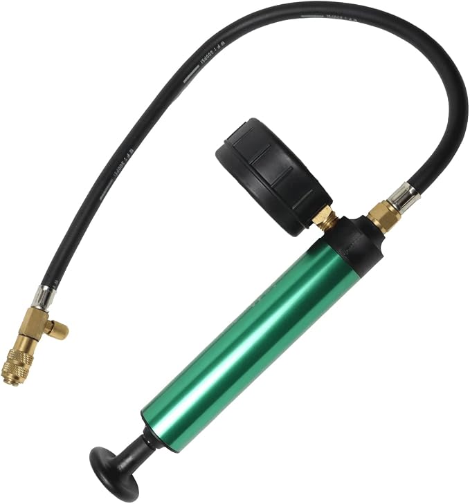 Radiator Pressure Tester Kit, Universal Coolant Pressure Tester Automotive Cooling System Pressure Tester Vacuum Type Coolant Radiator Refill Tool Kit