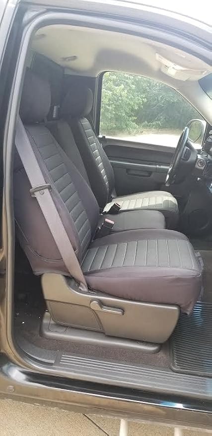 Durafit Seat Covers, C1134-X1 Black 2010-2013 Chevy Silverado, Tahoe, Avalanche and GMC Sierra LT 40/20/40 with Opening Center Console with 2 Opening Lids (Side Impact Airbag Version).