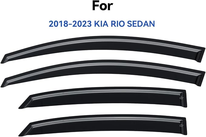 Window Visors Rain Guards for 2018-2023 Kia Rio Sedan, Out-Channel Window Vent Wind Deflectors Visors Shades for 18 19 20 21 22 23 Kia Rio