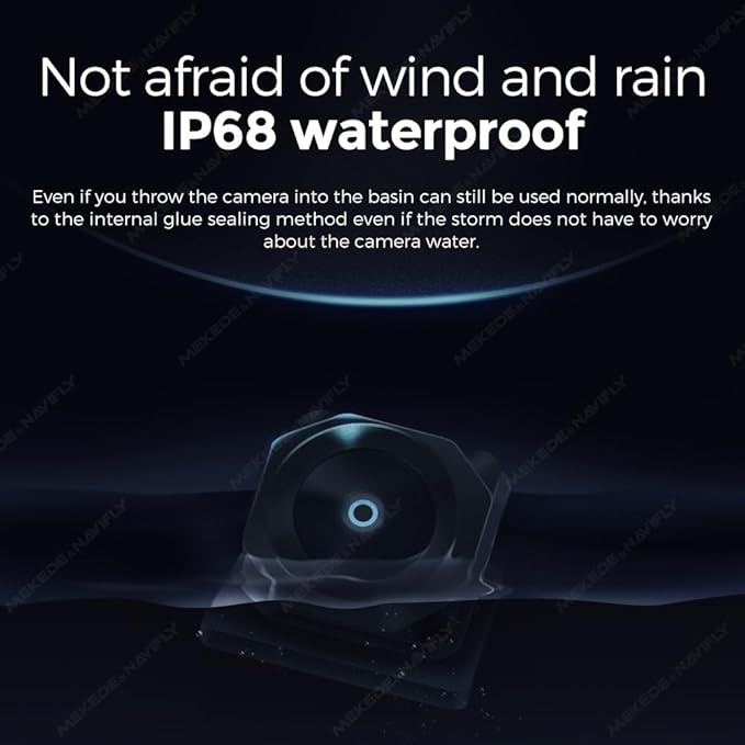 MekedeTech DUDUAUTO HD AHD 1080P Night Vision Front Rear View Camera Lens, Waterproof, 6M Cable for Android Radio (Rear Camera)