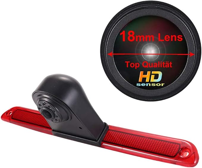 1280 * 720 Pixels Car Third Roof Brake Lamp Rear View Backup Camera Replacement for VW Crafter Caravelle 2007-2015 Mercedes Benz Sprinter W906 Waterproof Night Vision Parking Reverse Camera
