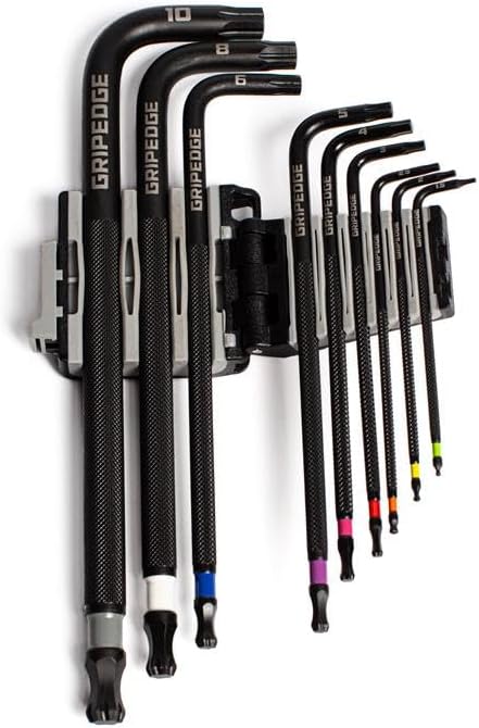 Grip Edge | 9-PC Metric RPT Hex Key Set| Includes sizes - 1.5-10mm | Includes Premium Plastic Hex Key Holder |