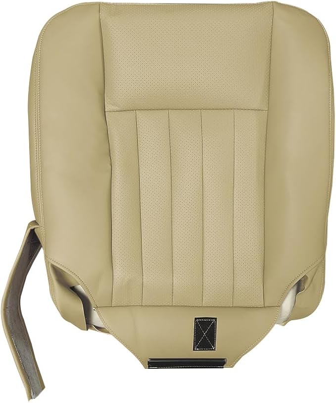 Passenger Side Bottom Seat Cover Replacement Perforated Compatible with Lincoln Navigator 2005-2006 Microfiber Leather Tan