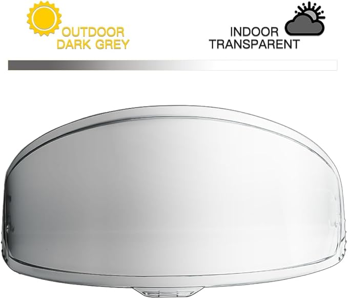 Self Tinting Motorcycle Face Shield with Transition Technology,Photochromic Visor Replacement Compatible with Shoei RF-1400 Z-8 NXR2, Clear to Dark Grey,Sun Protection