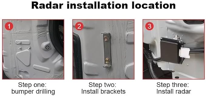 BY-J Car Blind Spot Monitoring System, 77GHz Millimeter Wave Radar Sensor Blind Area Detection, Universal Car Lane Changing Warning BSD Distance Assistant with Reversing Radar Parking