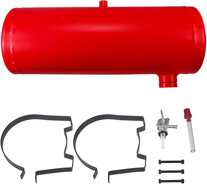 Red Gas Tank Fuel Tank Aluminum Cylinder 6 x 18" Center Fill 2 Gallon minibike gas fuel tank For Golf Cart ,Motorcycle ,Dune Buggy ,mini bike ,go kart