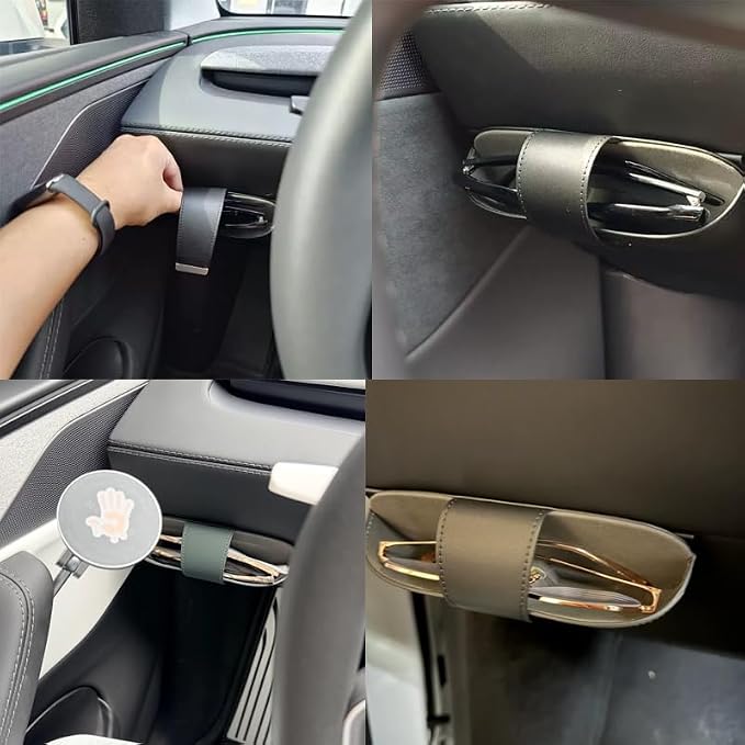 Center Console Side Glasses Holder Organizer for Tesla Model YL Model 3 Highland & Model Y Juniper 2025 2026, Interior Side Storage Box Tray, Anti-Kick Scuff Protector, Tesla Accessories