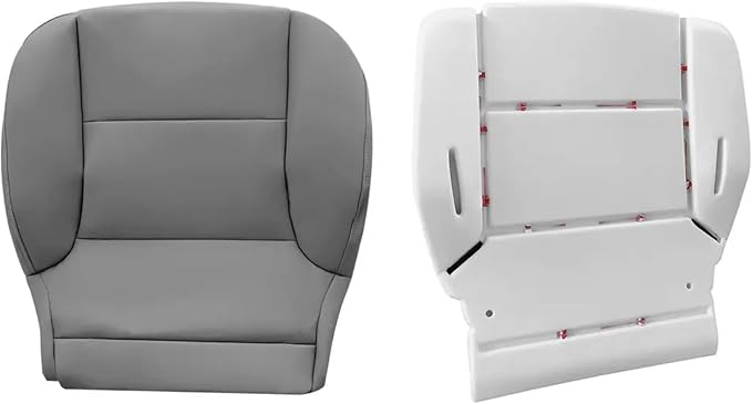 Driver/Passenger Side Bottom Seat Cover and Foam Cushion Pad, Dark Ash Gray Seat Cover Fits for Chevy Silverado GMC Sierra 1500 2500 3500 2015-2019 (Also for Passenger Side)