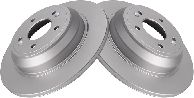 TRQ Rear Brake Rotor Set Solid G Coated Compatible with 2009-2016 Hyundai Genesis 2017-2020 Genesis G80 2016-2017 Kia K900