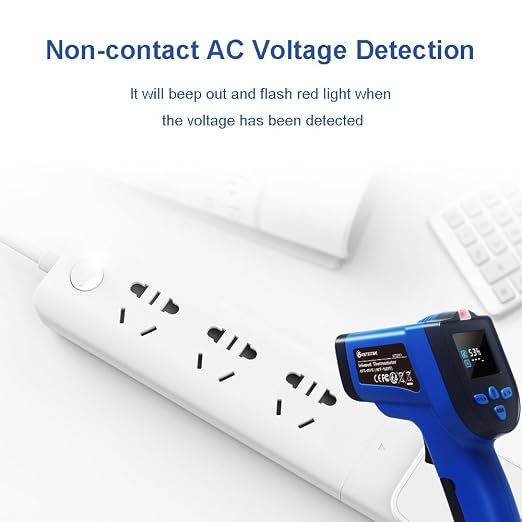 Ketotek Infrared Thermometer, Laser Temperature Gun Non Contact -58 to 1022°F with K Type Thermocouple Probe Humidity NCV Detector, Color LCD for Cooking Pizza Oven BBQ Freezer Industrial