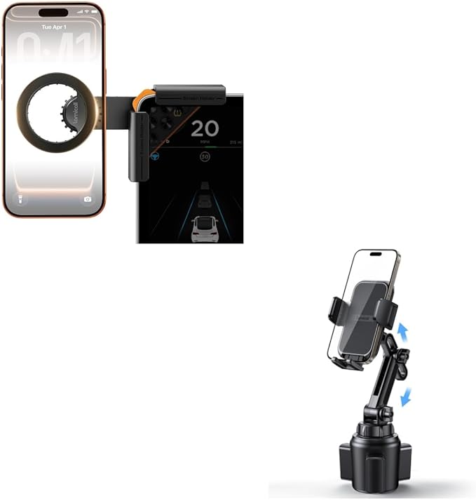Lamicall Ultra Stable Magnetic Tesla Phone Mount + Thick Cases Friendly Cup Cell Phone Car Mount