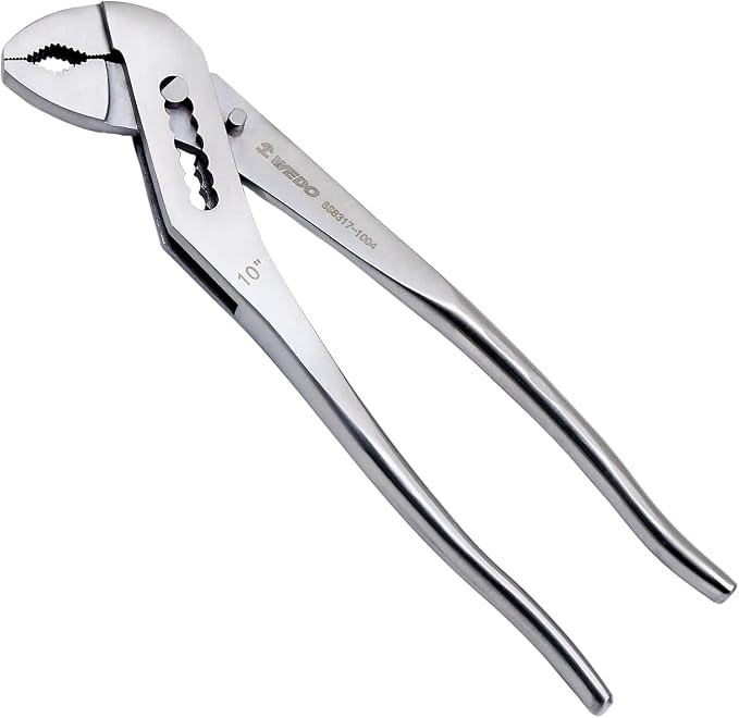 WEDO Slip Joint Pliers,10-inch Tongue and Groove Pliers,Stainless Steel V-Jaw Groove Joint Pliers,Length 250mm(10"),Quick Release Water Pump Pliers,Corrosion Resistant