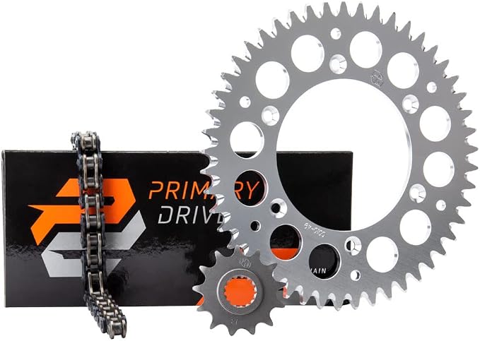 Primary Drive Chain and Sprocket Kit with Hardened Steel Front and Steel Rear Sprockets with 520 O-Ring Chain Compatible with KTM 250-300 XC 2006-2019/300 XC-W 2006-2023