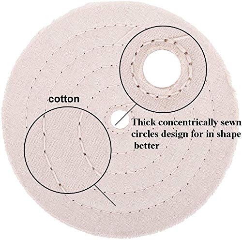 SCOTTCHEN Buffing Polishing Wheel 8" x 5/8" Arbor x 70Ply White Fine Cotton for Bench Grinder - 1 PCS