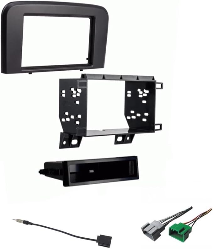 Double/Single DIN Car Stereo Install Dash Kit, Wire Harness, and AM/FM Radio Antenna Adapter Combo -No Factory External Amp Vehicles: Made for Volvo: 1999 2000 2001 2002 2003 2004 2005 2006 S80