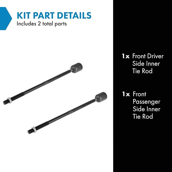 TRQ Front Inner Tie Rod Set 2 Piece Compatible with 1995-2003 Ford Windstar
