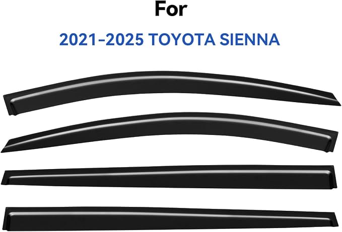 Window Visors Rain Guards for 2021 2022 2023 2024 2025 2026 Toyota Sienna, Out-Channel Window Vent Wind Deflectors Visors Shades for 21 22 23 24 25 26 Sienna
