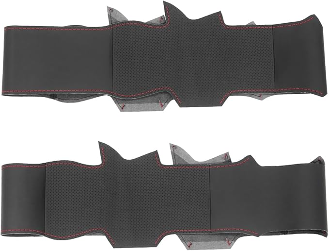 MEWANT Car Steering Wheel Cover for Toyota Hilux/Fortuner Hand Stitch Leather Car Steering Wrap